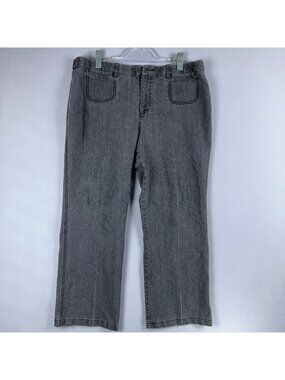 Khakis Jeans Size 16 Gray Wide Leg High Rise Stretch Medium Wash